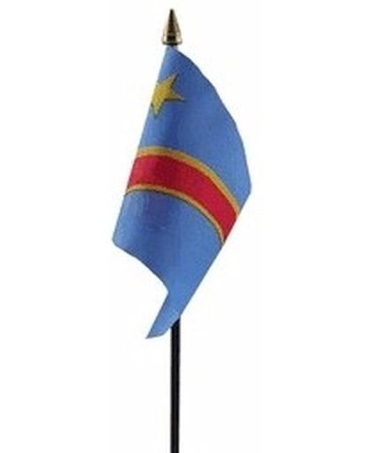 Congo mini vlaggetje op stok 10 x 15 cm