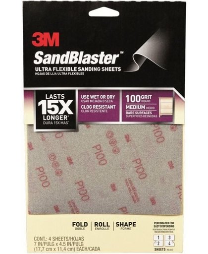3M™ SandBlaster™ Ultra Flexible Schuurvellen, 28220SBE, P220,11,4 x 17 x 8 cm, 2 vellen