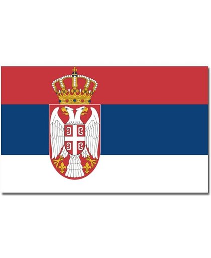 Vlag Servie met wapen