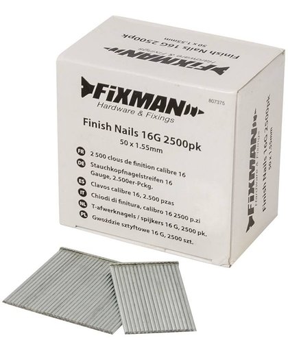 Fixman T-Afwerknagels / Spijkers 16 G, 2500 Stuks 50 X 1,55 Mm