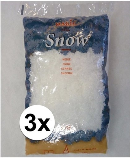 3x Kunst sneeuw vlokken 4 liter