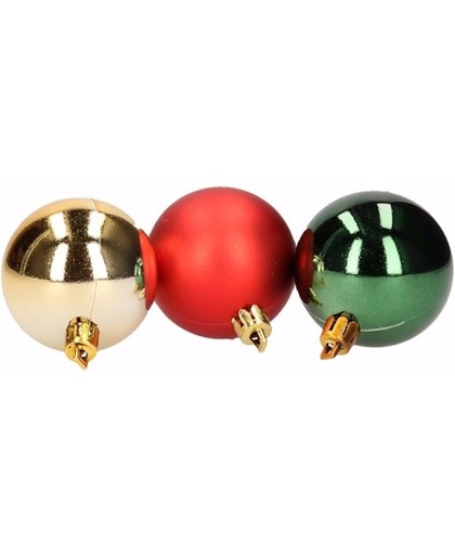 Kerst rood/groene kerstballen mix Traditional Christmas 5 stuks