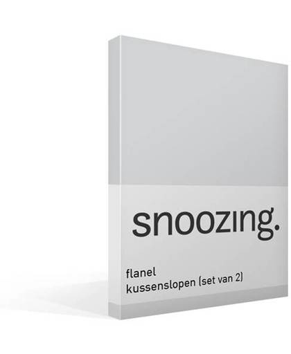 Snoozing flanel kussenslopen (set van 2) Grijs 60x70 cm (20 grijs)