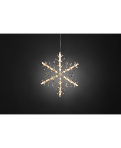 Konstsmide Kerstverlichting buiten - Verlichte decoratie sneeuwvlok met timer LED 24 lampjes - 40 centimeter - Warm wit
