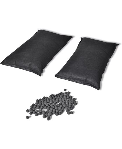 vidaXL Geactiveerde koolstoffilter zak met klittenband (2 x 1 kg)