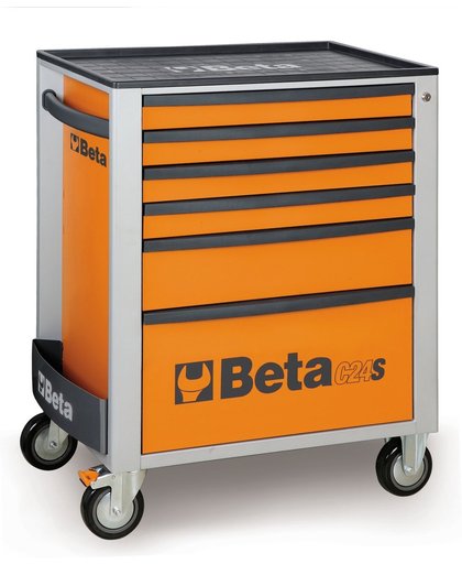 Beta gereedschapswagen C24S met 6 laden - oranje