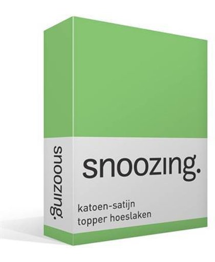 Snoozing - Katoen-satijn - Topper - Hoeslaken - Tweepersoons - 90x220 cm - Lime