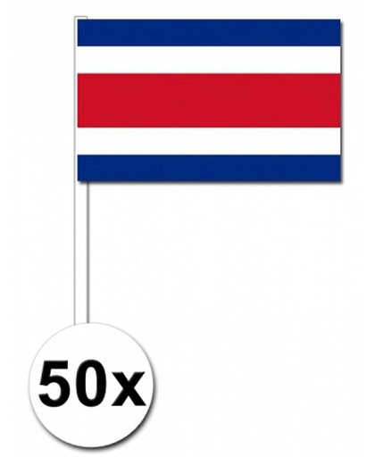 50 Costa Rica zwaaivlaggetjes 12 x 24 cm