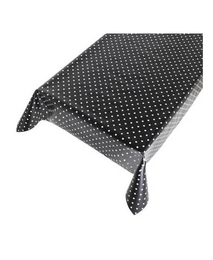 Zwart buiten tafelkleed/tafelzeil polkadot 140 x 240 cm