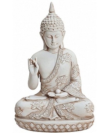 Boeddha beeldje wit 24 cm