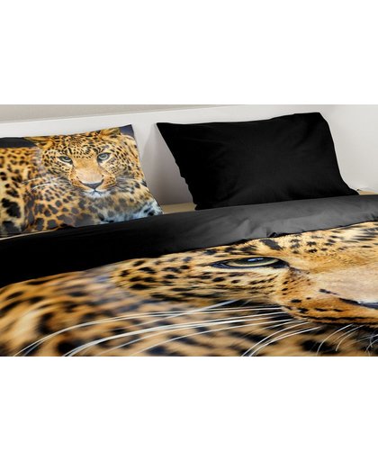 PURE 4835-M Leopard - dekbedovertrek - lits jumeaux - 240x200/220 cm  - 100% microfiber - multi