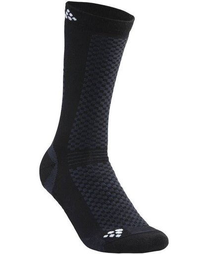 Craft Mid Socks (2-pack)  Wintersportsokken - Maat 37-39 - Unisex - zwart