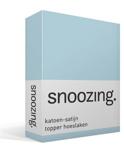 Snoozing - Katoen-satijn - Topper - Hoeslaken - Eenpersoons - 90x220 cm - Hemel