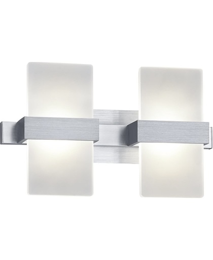 Wandlamp - Modern - Platon - Kleur Armatuur Geborsteld aluminium - Meegeleverde lichtbron LED - Fitting SMD - Max. wattage 4 watt