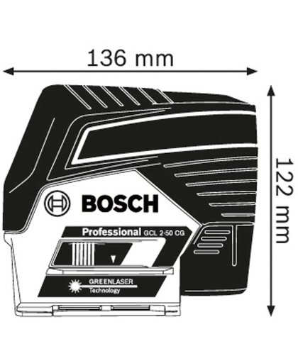Bosch Professional GCL 2-50 CG Lijnlaser - Met RM2 + BM3 houder + etui + richtplaat + 12V accu + lader