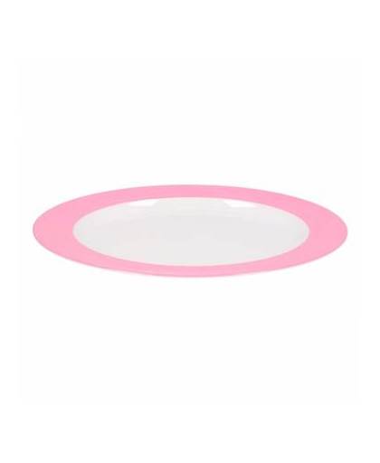 Diner bord plat melamine wit met roze rand 26 cm