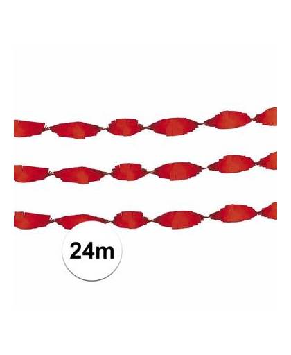 Rode crepe papier slinger 24 meter