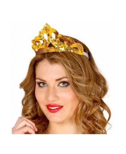 Gouden prinsessen kroon met pailletten