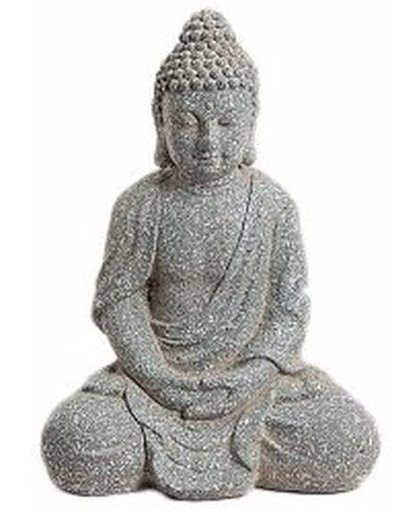 Beeld mediterende Boeddha grijs 41 cm - Boeddha beeldje