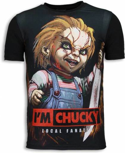 Local Fanatic I´m Chucky - Digital Rhinestone T-shirt - Zwart - Maten: XL