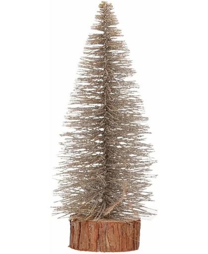 Kerstboompje op stam 25 cm - kerstversiering - brons