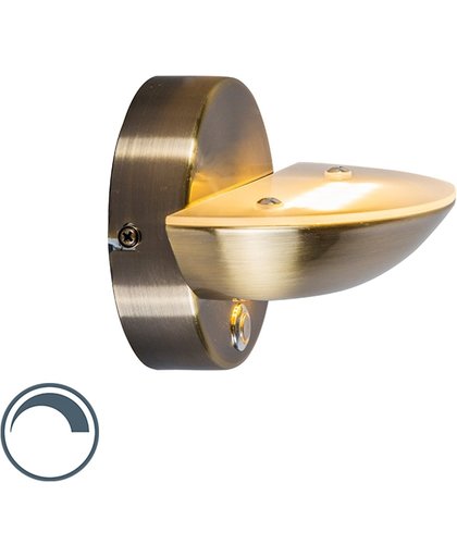 QAZQA Plato - Wandlamp - 1 lichts - 170 mm - brons