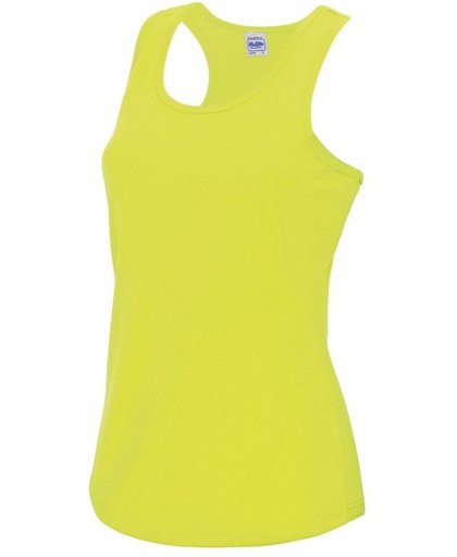 Neon geel sport singlet voor dames S (36) - sport hemdje