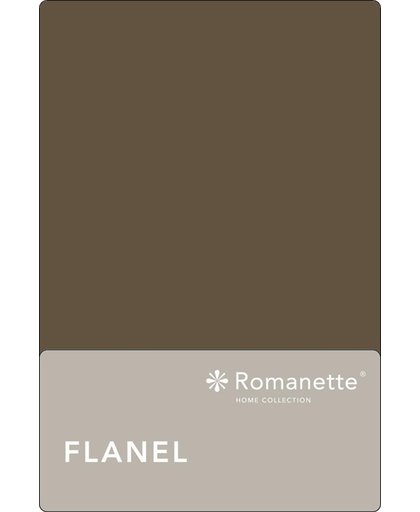 Romanette flanellen laken - Taupe - 1-persoons (150x250 cm)