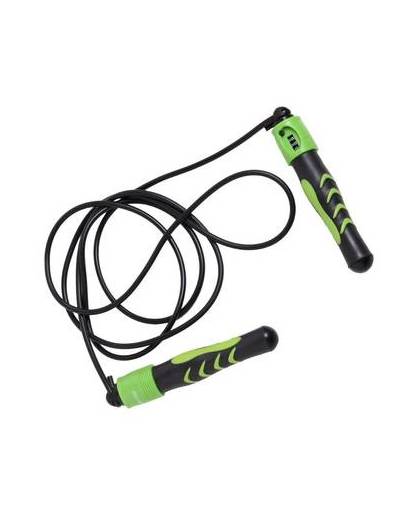 Schildkröt Fitness springtouw met teller 270 cm zwart/groen