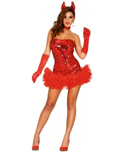 Rood duivelsjurkje voor dames - Halloween duivel kostuum XS/S