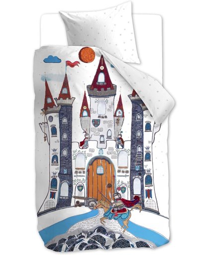 Beddinghouse Kids Dragon Castle  - kinderdekbedovertrek - Eenpersoons - 140x200/220 cm - Grijs