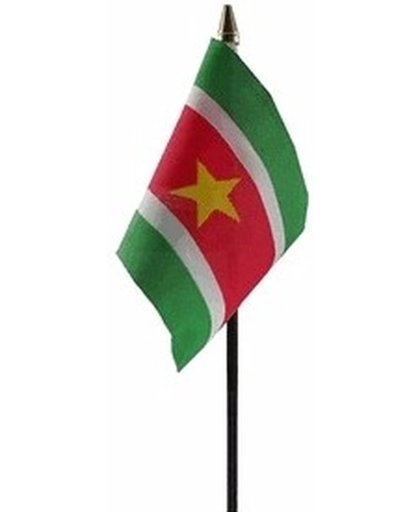 Suriname mini vlaggetje op stok 10 x 15 cm