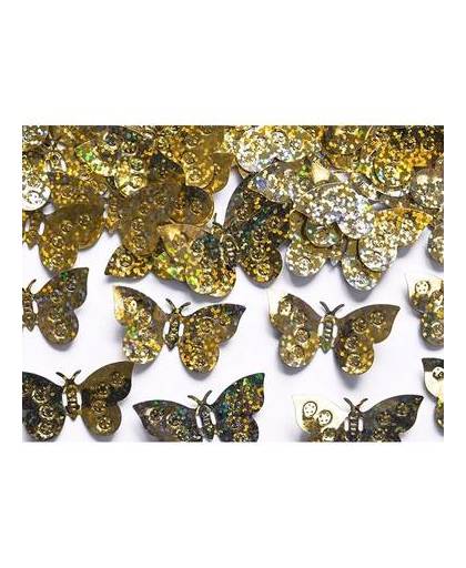 Decoratie confetti gouden vlinders 15 gram