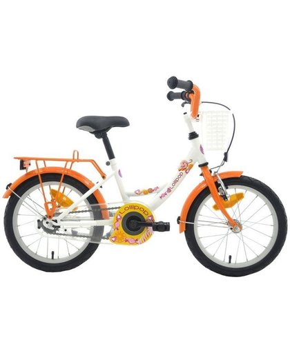 Bike Fun Lollipop - Fiets - Meisjes - Wit;Oranje - 18 Inch