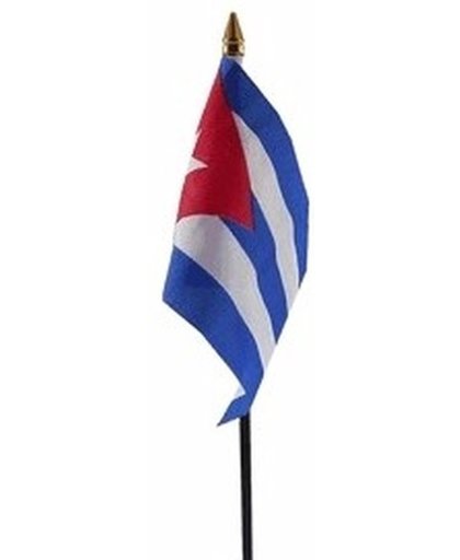 Cuba mini vlaggetje op stok 10 x 15 cm