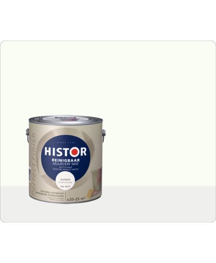 Histor Perfect Finish Muurverf Reinigbaar Mat 2,5 liter - Zonlicht (Ral 9010)