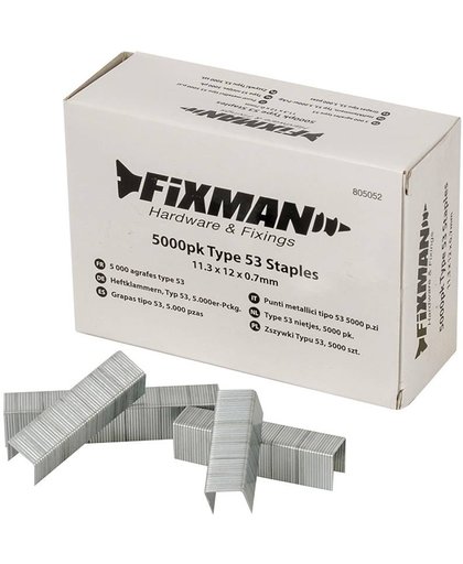 Fixman Type 53 Nietjes, 5000 Stuks 11,3 X 12 X 0,7 Mm