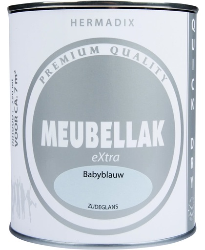 Hermadix Meubellak eXtra - Dekkend - Zijdeglans Babyblauw