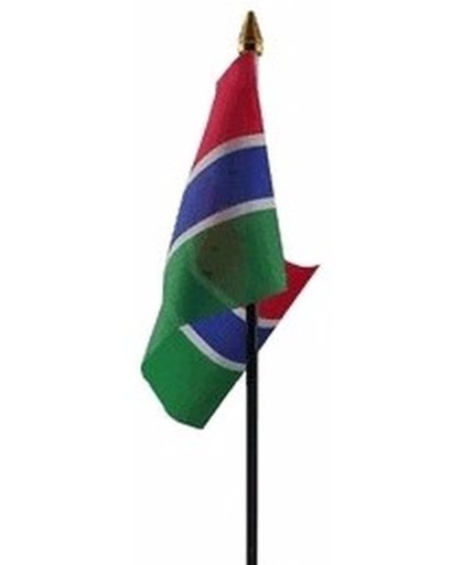 Gambia mini vlaggetje op stok 10 x 15 cm