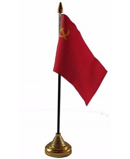 Sovjet Unie tafelvlaggetje 10 x 15 cm met standaard