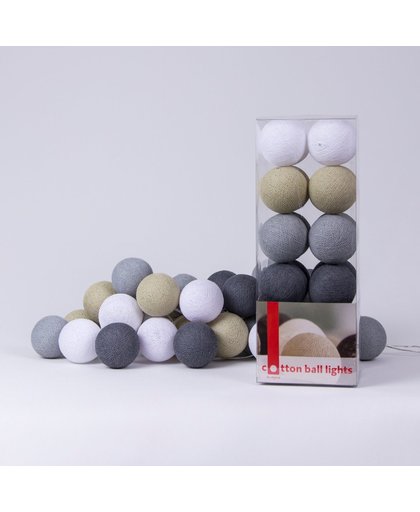 Cotton Ball Lights Lichtslinger Sand Grey – 20 Cotton Balls – Beige / Grijs