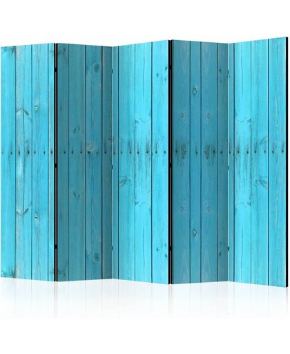 Vouwscherm - Blauwe planken 225x172cm