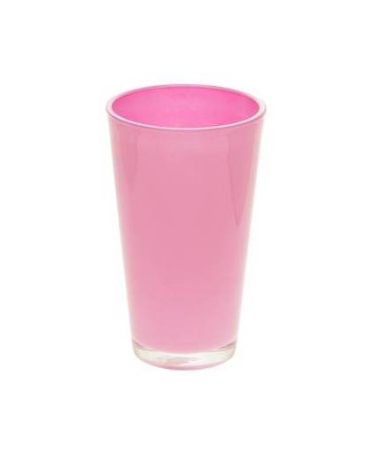 Roze conische vaas 22 cm