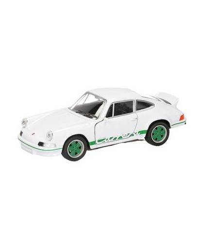 Speelgoed auto wit groene porsche carrera rs 1973 modelauto 11,5 cm - auto schaalmodel