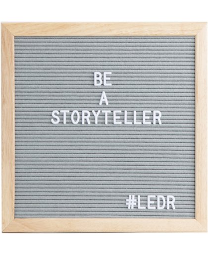 LEDR®  - Letterbord - Inclusief 354 letters/cijfers - 30 x 30 cm - Grijs