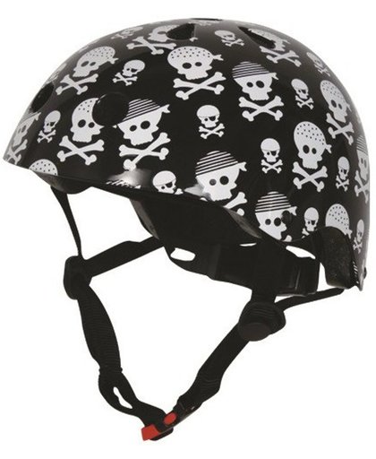 Kiddimoto -  Skulls - Medium - Geschikt voor 4-10jarige of hoofdomtrek van 53 tot 58 cm - Skatehelm - Fietshelm - Kinderhelm - Stoere helm - Jongens helm