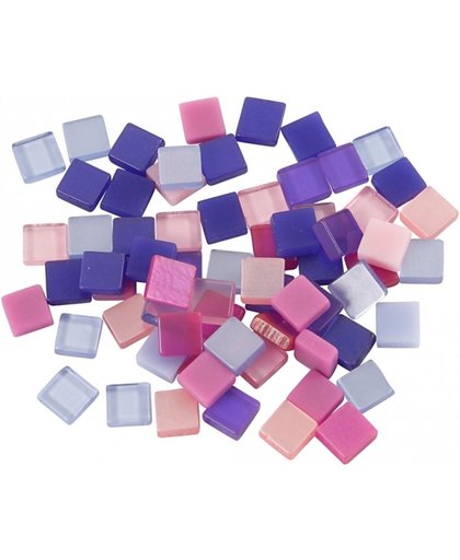 Mozaiek tegels kunsthars paars/roze 5x5
