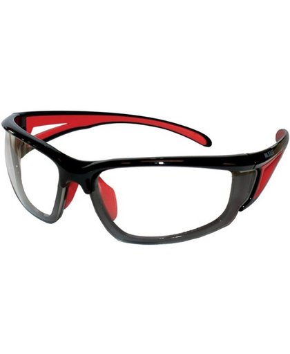 Veiligheidsbril Ampato helder zw/rood