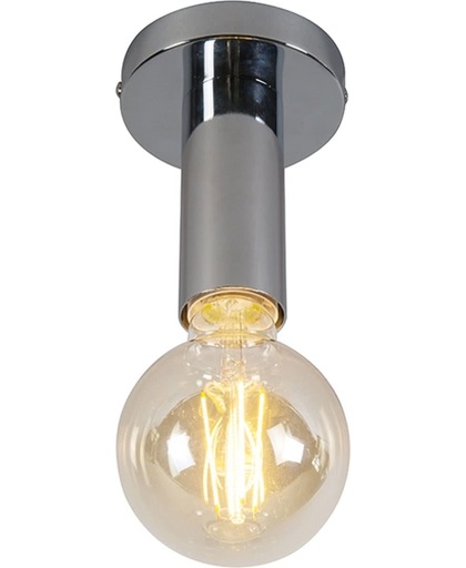 QAZQA Facil 1 - Plafondlamp - 1 lichts - 100 mm - chroom