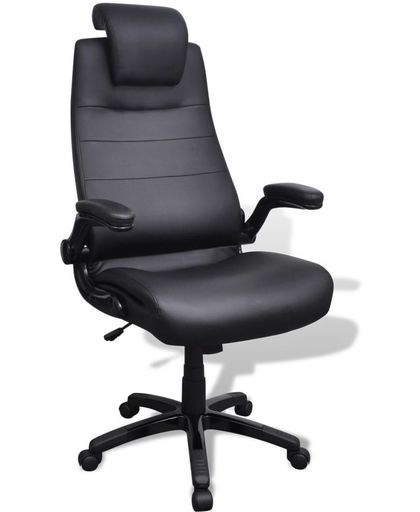 vidaXL Kunstleren bureaustoel (zwart / verstelbaar)